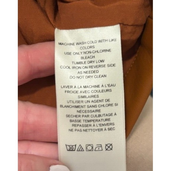 Anthropologie Maeve‎ Vegan Leather Notch Tank Crop Top Brown Size 6 NWT - Picture 4 of 5